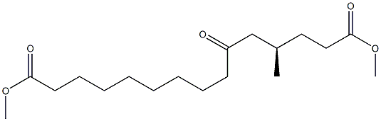 [R,(+)]-4-Methyl-6-oxopentadecanedioic acid dimethyl ester 结构式