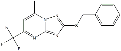 2-Benzylthio-5-trifluoromethyl-7-methyl[1,2,4]triazolo[1,5-a]pyrimidine 结构式
