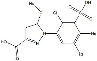 1-(2,5-Dichloro-4-sodiosulfophenyl)-5-sodiooxy-2-pyrazoline-3-carboxylic acid 结构式