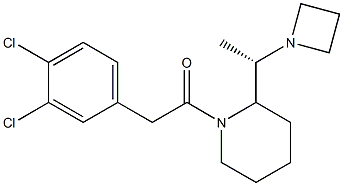 1-[(3,4-Dichlorophenyl)acetyl]-2-[(1S)-1-(1-azetidinyl)ethyl]piperidine 结构式