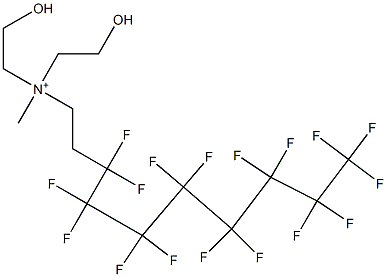 3,3,4,4,5,5,6,6,7,7,8,8,9,9,10,10,10-Heptadecafluoro-N,N-bis(2-hydroxyethyl)-N-methyl-1-decanaminium 结构式