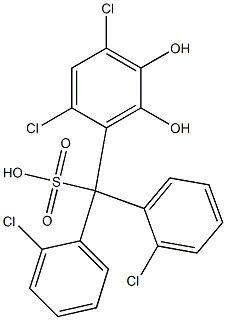 (2,4-Dichloro-5,6-dihydroxyphenyl)bis(2-chlorophenyl)methanesulfonic acid 结构式