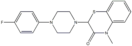 2-[4-(4-Fluorophenyl)piperazin-1-yl]methyl-2H-1,4-benzothiazin-3(4H)-one 结构式