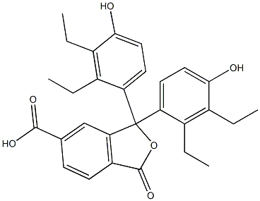 1,1-Bis(2,3-diethyl-4-hydroxyphenyl)-1,3-dihydro-3-oxoisobenzofuran-6-carboxylic acid 结构式