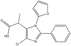 4-Chloro-1-(2-furyl)methyl-2-phenyl-1H-imidazole-5-acetic acid 结构式