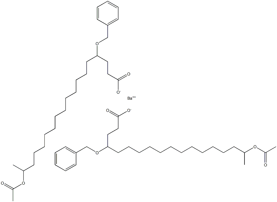 Bis(4-benzyloxy-17-acetyloxystearic acid)barium salt 结构式