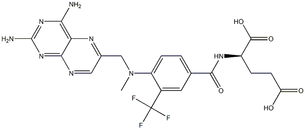 N-[3-(Trifluoromethyl)-4-[[(2,4-diaminopteridin-6-yl)methyl]methylamino]benzoyl]-D-glutamic acid 结构式