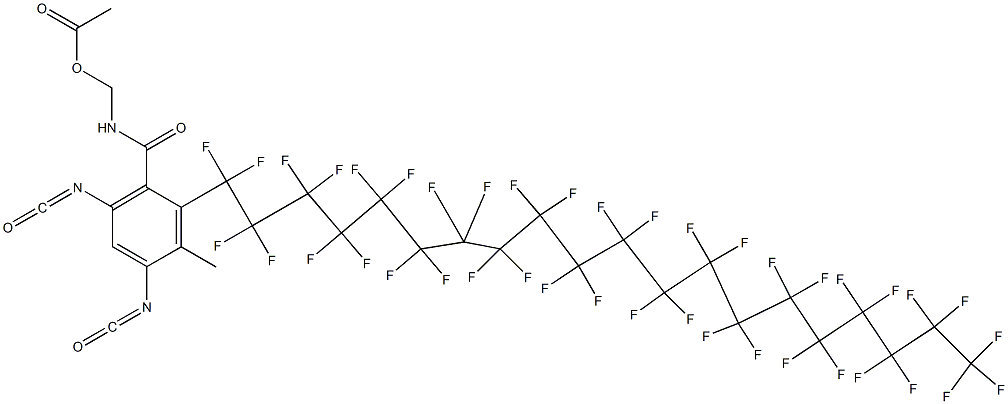 N-(Acetyloxymethyl)-2-(hentetracontafluoroicosyl)-4,6-diisocyanato-3-methylbenzamide 结构式