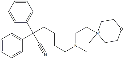 4-[2-[(5-Cyano-5,5-diphenylpentyl)methylamino]ethyl]-4-methylmorpholinium 结构式