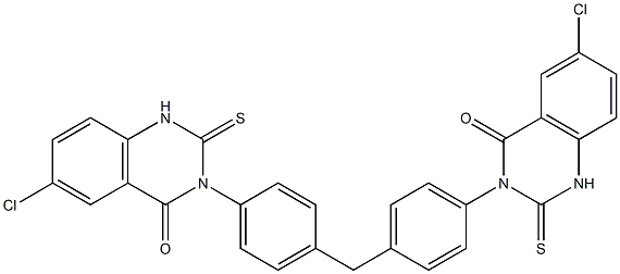 3,3'-[Methylenebis(4,1-phenylene)]bis[1,2-dihydro-6-chloro-2-thioxoquinazolin-4(3H)-one] 结构式