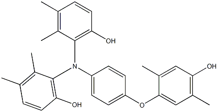 N,N-Bis(6-hydroxy-2,3-dimethylphenyl)-4-(4-hydroxy-2,5-dimethylphenoxy)benzenamine 结构式