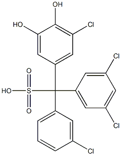 (3-Chlorophenyl)(3,5-dichlorophenyl)(5-chloro-3,4-dihydroxyphenyl)methanesulfonic acid 结构式