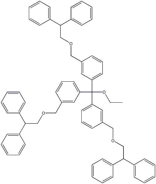 Tris[3-(diphenylethoxymethyl)phenyl]ethoxymethane 结构式