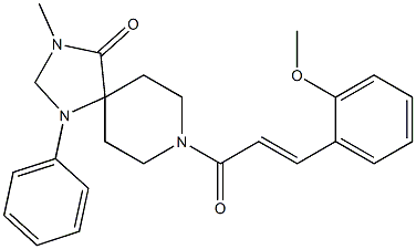 8-[3-(2-Methoxyphenyl)-1-oxo-2-propenyl]-3-methyl-1-phenyl-1,3,8-triazaspiro[4.5]decan-4-one 结构式