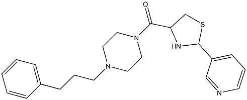 1-(3-Phenylpropyl)-4-[[2-(3-pyridinyl)-4-thiazolidinyl]carbonyl]piperazine 结构式