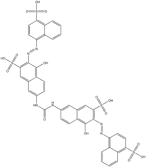 7,7'-(Carbonylbisimino)bis[4-hydroxy-3-(4-sulfo-1-naphthalenylazo)-2-naphthalenesulfonic acid] 结构式