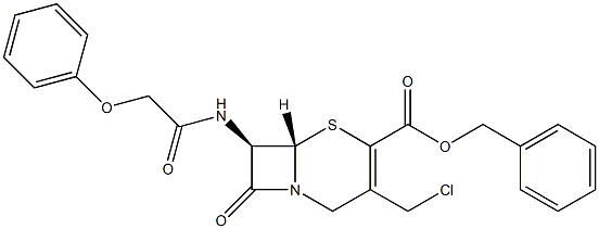 (7R)-7-[(Phenoxyacetyl)amino]-3-(chloromethyl)cepham-3-ene-4-carboxylic acid benzyl ester 结构式