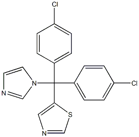 5-[Bis(4-chlorophenyl)(1H-imidazol-1-yl)methyl]thiazole 结构式