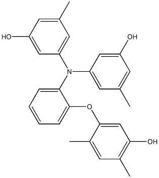 N,N-Bis(3-hydroxy-5-methylphenyl)-2-(5-hydroxy-2,4-dimethylphenoxy)benzenamine 结构式