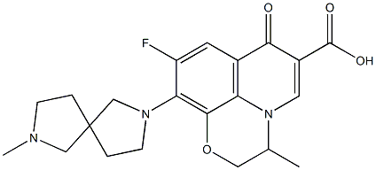 9-Fluoro-2,3-dihydro-10-(7-methyl-2,7-diazaspiro[4.4]nonan-2-yl)-3-methyl-7-oxo-7H-pyrido[1,2,3-de]-1,4-benzoxazine-6-carboxylic acid 结构式