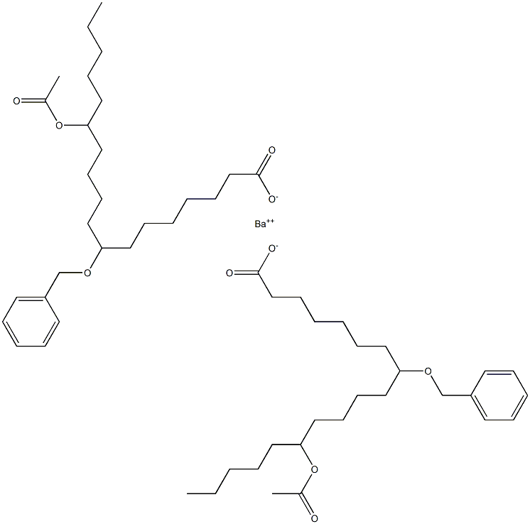 Bis(8-benzyloxy-13-acetyloxystearic acid)barium salt 结构式