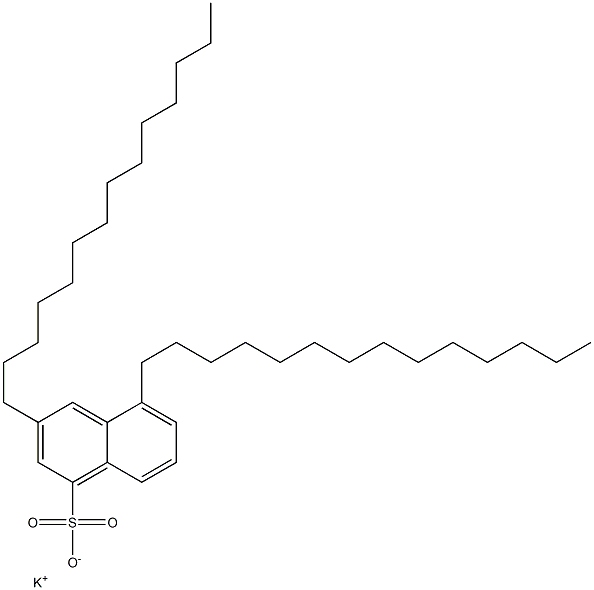 3,5-Ditetradecyl-1-naphthalenesulfonic acid potassium salt 结构式