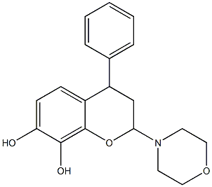 3,4-Dihydro-2-morpholino-4-phenyl-2H-1-benzopyran-7,8-diol 结构式