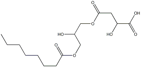 L-Malic acid hydrogen 4-(2-hydroxy-3-octanoyloxypropyl) ester 结构式