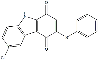 3-(Phenylthio)-6-chloro-9H-carbazole-1,4-dione 结构式