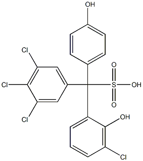 (3-Chloro-2-hydroxyphenyl)(3,4,5-trichlorophenyl)(4-hydroxyphenyl)methanesulfonic acid 结构式