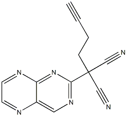 2-(1,1-Dicyano-4-pentyn-1-yl)pteridine 结构式