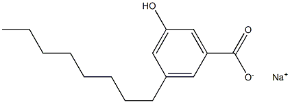 3-Octyl-5-hydroxybenzoic acid sodium salt 结构式