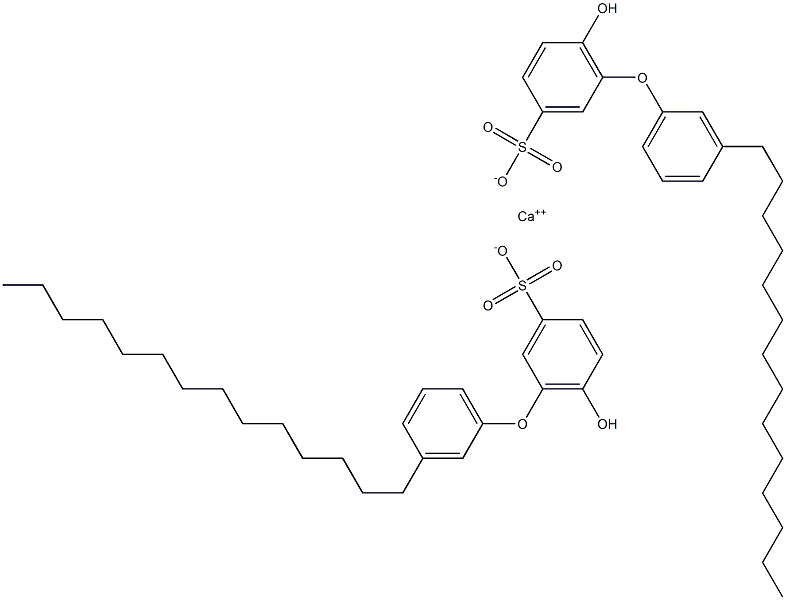 Bis(6-hydroxy-3'-tetradecyl[oxybisbenzene]-3-sulfonic acid)calcium salt 结构式