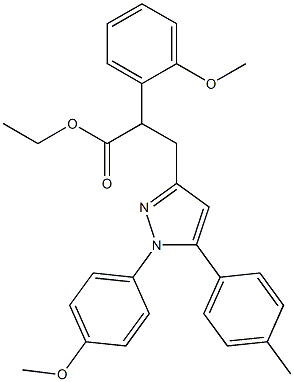 2-(2-Methoxyphenyl)-3-[[1-(4-methoxyphenyl)-5-(4-methylphenyl)-1H-pyrazol]-3-yl]propanoic acid ethyl ester 结构式