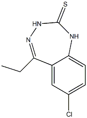 1,3-Dihydro-7-chloro-5-ethyl-2H-1,3,4-benzotriazepine-2-thione 结构式