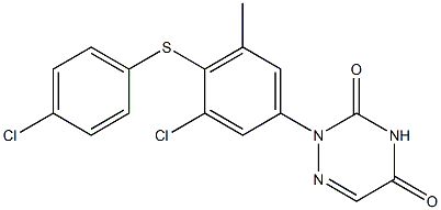 2-[3-Chloro-4-(4-chlorophenylthio)-5-methylphenyl]-1,2,4-triazine-3,5(2H,4H)-dione 结构式