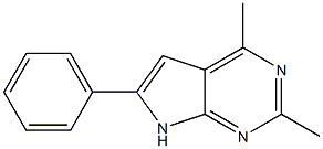 6-Phenyl-2,4-dimethyl-7H-pyrrolo[2,3-d]pyrimidine 结构式
