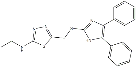 5-[[(4,5-Diphenyl-1H-imidazol-2-yl)thio]methyl]-2-(ethylamino)-1,3,4-thiadiazole 结构式