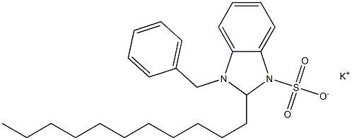 1-Benzyl-2,3-dihydro-2-undecyl-1H-benzimidazole-3-sulfonic acid potassium salt 结构式