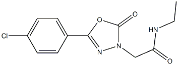 N-Ethyl-5-(4-chlorophenyl)-2-oxo-1,3,4-oxadiazole-3(2H)-acetamide 结构式