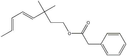 Phenylacetic acid 3,3-dimethyl-4,6-octadienyl ester 结构式