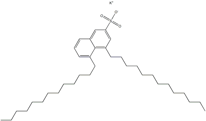 4,5-Ditridecyl-2-naphthalenesulfonic acid potassium salt 结构式