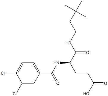 (R)-4-(3,4-Dichlorobenzoylamino)-5-oxo-5-(3,3-dimethylbutylamino)valeric acid 结构式