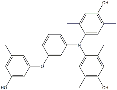 N,N-Bis(4-hydroxy-2,5-dimethylphenyl)-3-(3-hydroxy-5-methylphenoxy)benzenamine 结构式