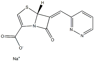 (5R)-7-Oxo-6-[(pyridazin-3-yl)methylene]-4-thia-1-azabicyclo[3.2.0]hept-2-ene-2-carboxylic acid sodium salt 结构式