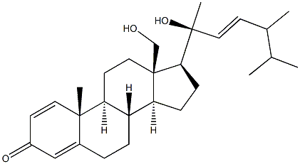 (20S,22E)-24-Methyl-18,20-dihydroxycholesta-1,4,22-trien-3-one 结构式