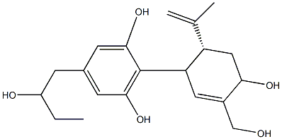 5-(2-Hydroxybutyl)-2-[(2R)-2-(1-methylethenyl)-4-hydroxy-5-(hydroxymethyl)-5-cyclohexen-1-yl]benzene-1,3-diol 结构式
