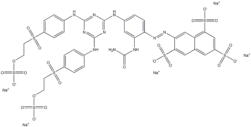 7-[4-[4,6-Bis[4-[2-(sulfooxy)ethylsulfonyl]anilino]-1,3,5-triazin-2-ylamino]-2-ureidophenylazo]-1,3,6-naphthalenetrisulfonic acid pentasodium salt 结构式