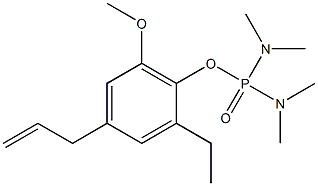 Bis(dimethylamino)phosphinic acid 2-ethyl-4-(2-propenyl)-6-methoxyphenyl ester 结构式