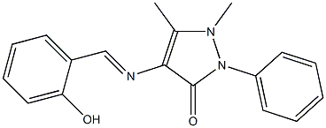 1,5-Dimethyl-4-(2-hydroxybenzylideneamino)-2-phenyl-1H-pyrazole-3(2H)-one 结构式